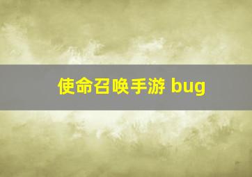 使命召唤手游 bug